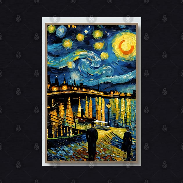 New York in starry night style by Spaceboyishere